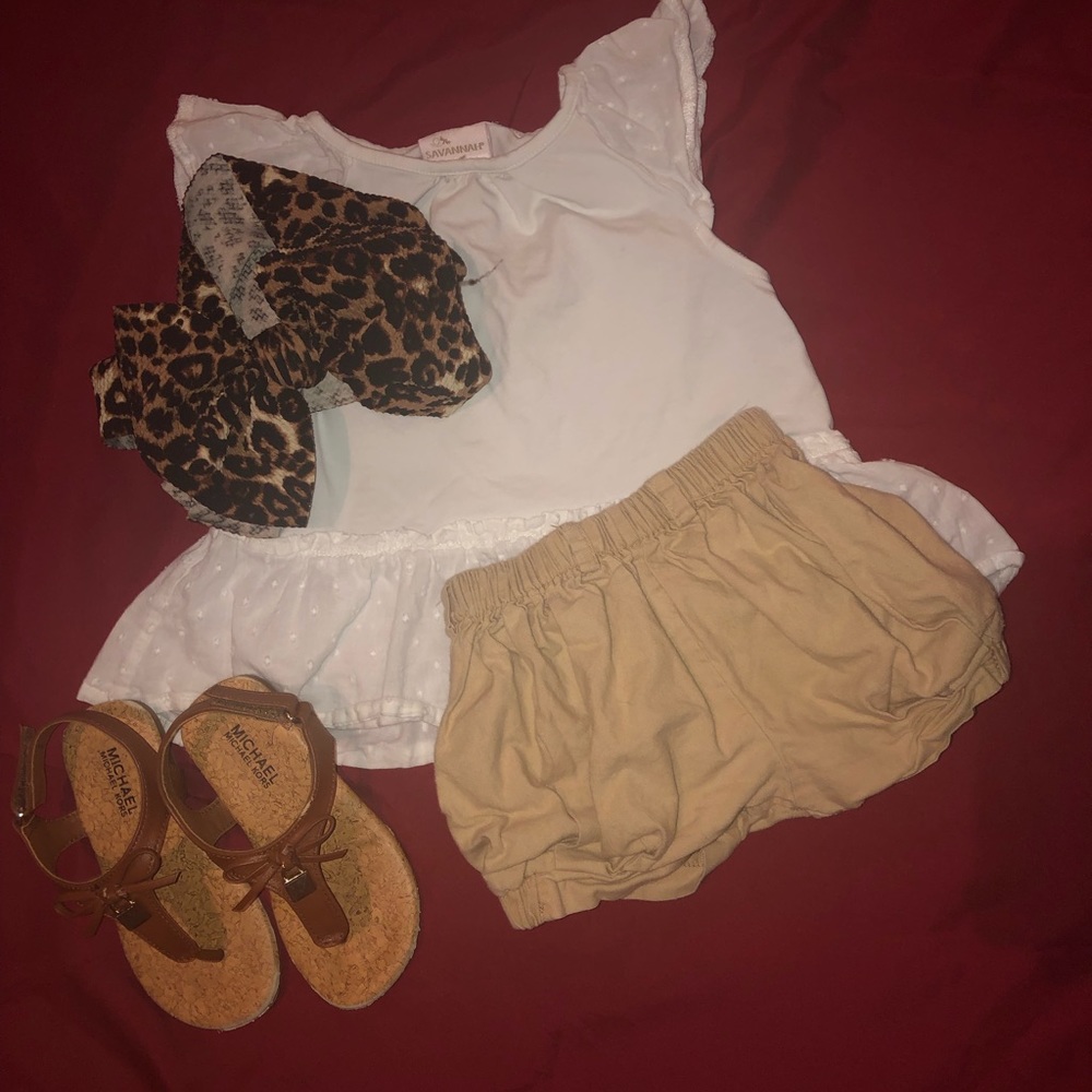 Toddler bubble shorts & ruffled shirt
